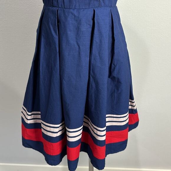 Jason Wu for Target Navy w/Red Poplin Fit/Flare Dress Size 2 - Picture 3 of 6